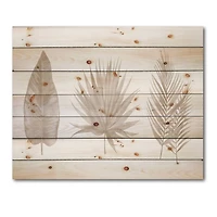 Designart - Tropical Beiges Leaves