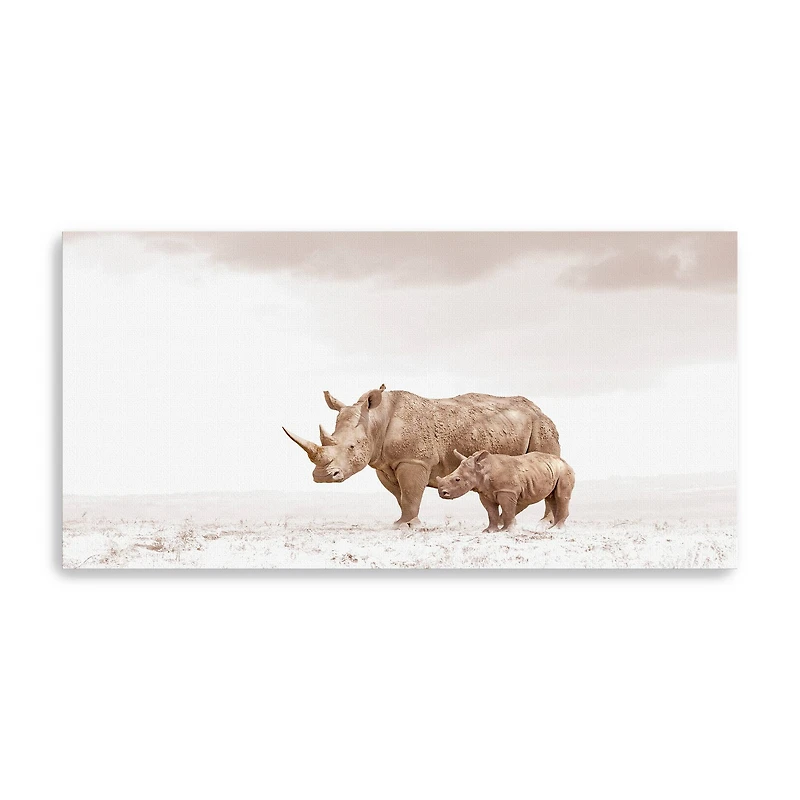 Rhino Mom'S Love Canvas Giclee