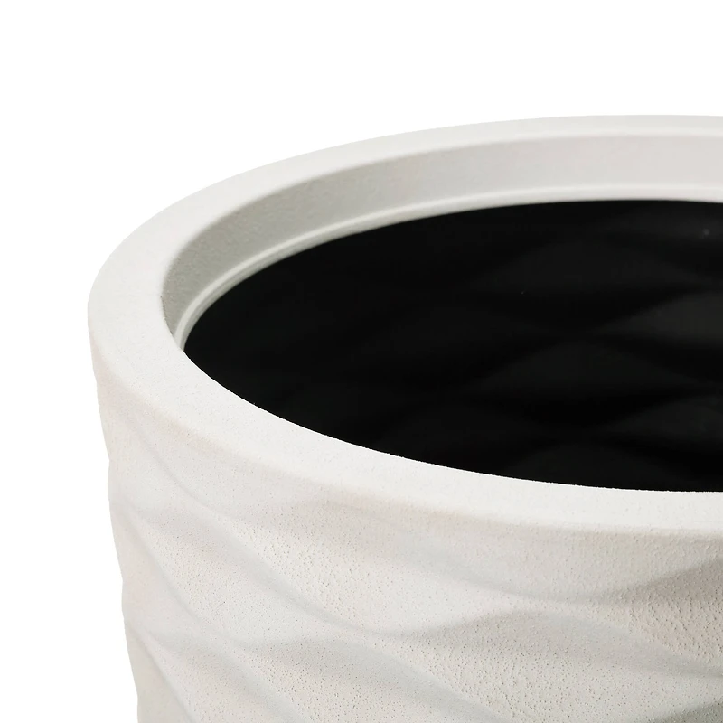 Glitzhome® 19" Eco-Friendly Oversized Tall Round Diamond Planters, 2ct.