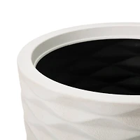 Glitzhome® 19" Eco-Friendly Oversized Tall Round Diamond Planters, 2ct.