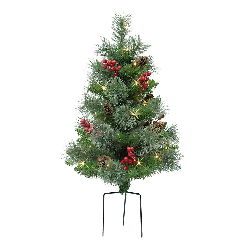 30" Pre-Lit Urn Filler with Battery-Operated Timer Set