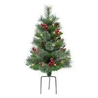 30" Pre-Lit Urn Filler with Battery-Operated Timer Set