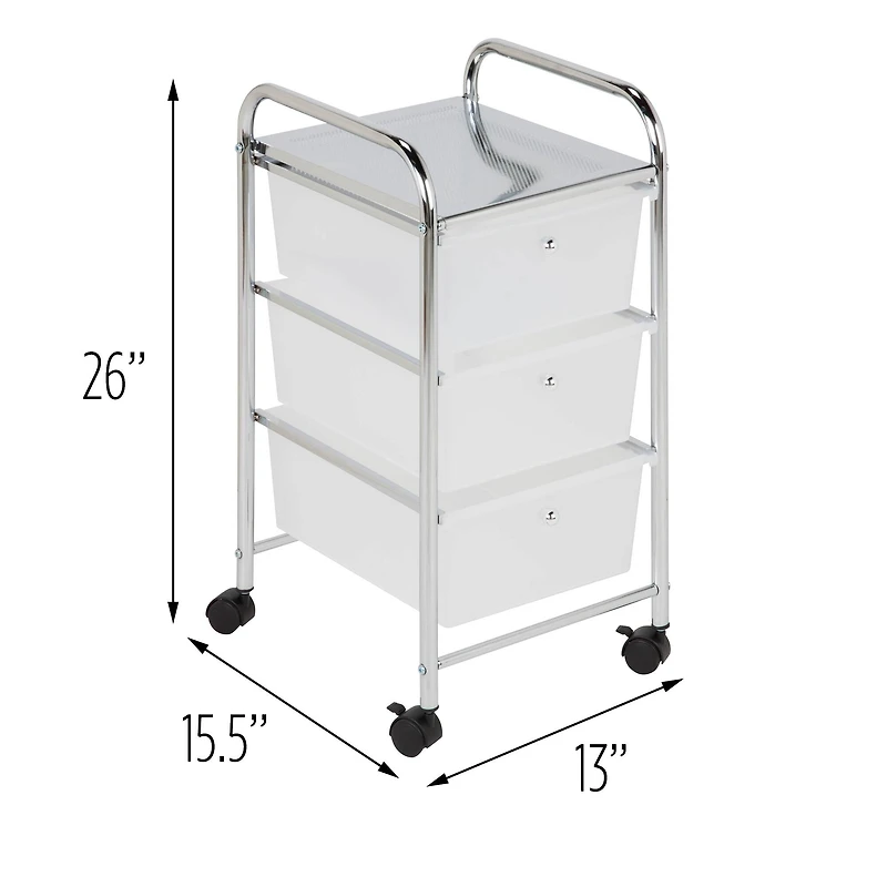 Honey Can Do 3 Drawer Plastic Storage Cart