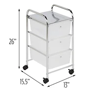 Honey Can Do 3 Drawer Plastic Storage Cart