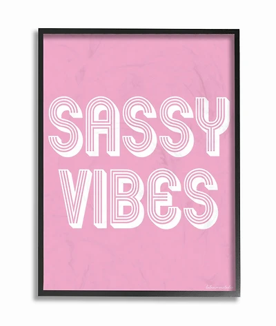 Stupell Industries lulusimonSTUDIO Pink & White Sassy Vibes in Black Frame Wall Art