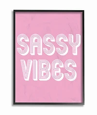 Stupell Industries lulusimonSTUDIO Pink & White Sassy Vibes in Black Frame Wall Art