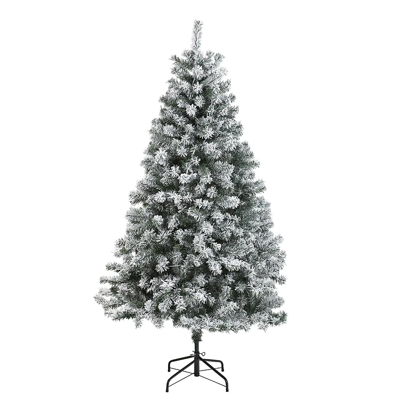 6ft. Unlit Flocked Rock Springs Spruce Artificial Christmas Tree