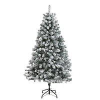 6ft. Unlit Flocked Rock Springs Spruce Artificial Christmas Tree