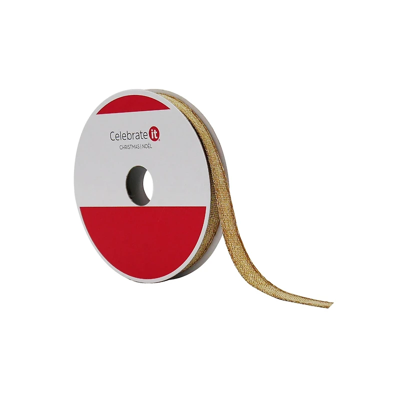 3/8" x 30ft. Brown Faux Linen Ribbon by Celebrate It®