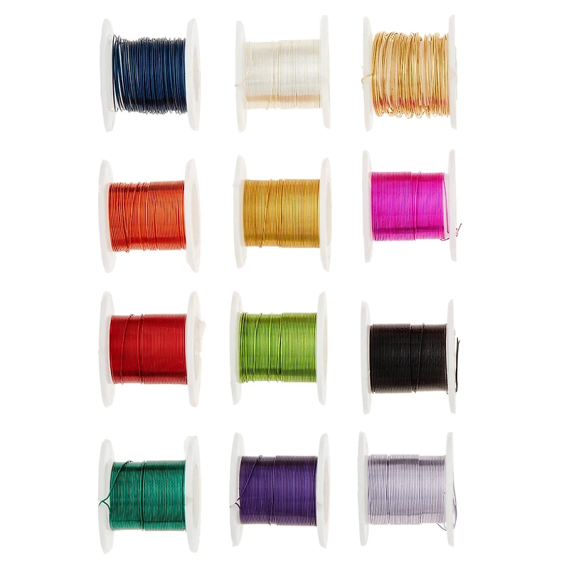9 Packs: 12 ct. (108 total) 28 Gauge Silver Plated Copper Wire by Bead Landing™