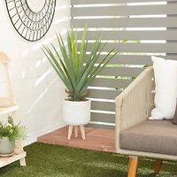 The Novogratz 3ft. Potted White Plastic Modern Aloe Vera Artificial Foliage