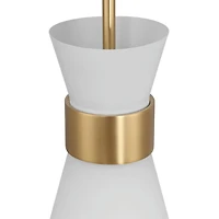 Hello Honey® Kit White & Gold Modern Minimalist Tapered Opal Glass & Metal Ceiling Light