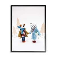 Stupell Industries Winter Holiday Gifts Dog Couple Framed Giclee Art