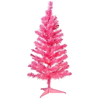3ft. Pre-Lit Pink Tinsel Artificial Christmas Tree, Clear Lights
