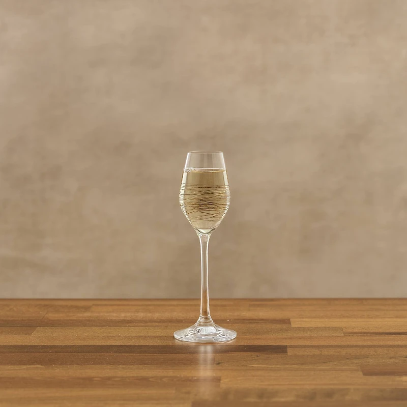 JoyJolt® Golden Royale 2oz. Crystal Stemmed Shot Cordial Glasses Set, 4ct.