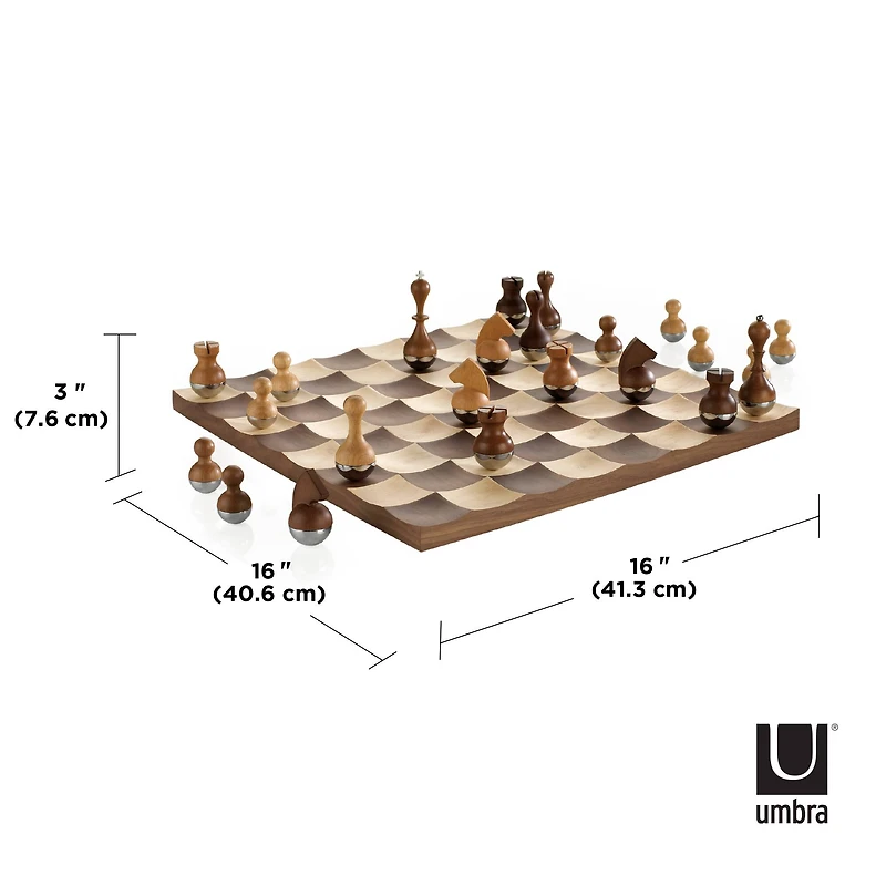 Umbra Walnut Wobble Chess Set