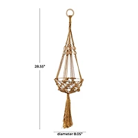 29" Brown Fabric Handmade Hanging Macrame Wall Planter