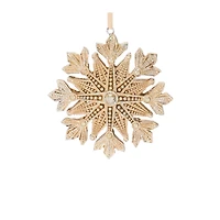 Glittered Gold Pine Tree & Snowflake Ornament Set