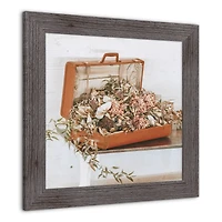 Framed Western Suitcase of Dried Florals Print