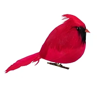 Cardinal Bird Clip-on Christmas Ornament - 5" - Red and Black