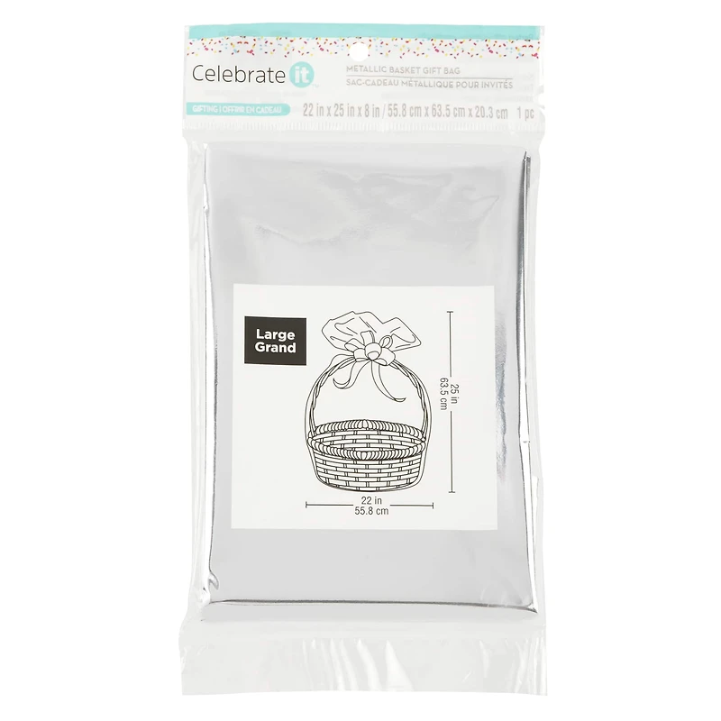 Metallic Basket Gift Bag by Celebrate It