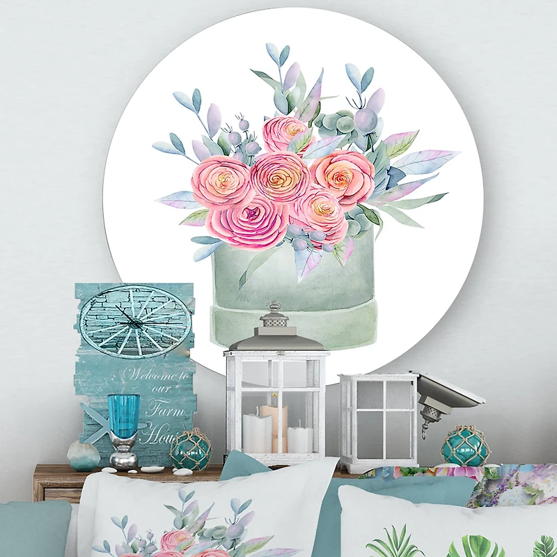 Designart - Gift Box With Pink Roses