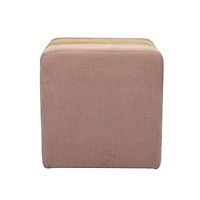 Hello Honey® 18" Modern Square Fabric Upholstered Striped Pouf