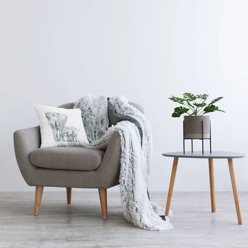 Stupell Industries Mother & Child Elephants Casual Wildlife Family Throw Pillow, 18" x 18"