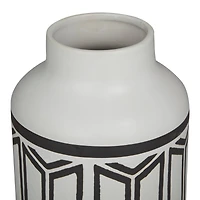 White Porcelain Transitional Vase, 12" x 7" x 7"