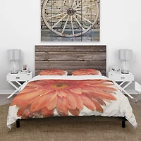 Designart 'Vivid Red Daisy' Traditional Bedding Set