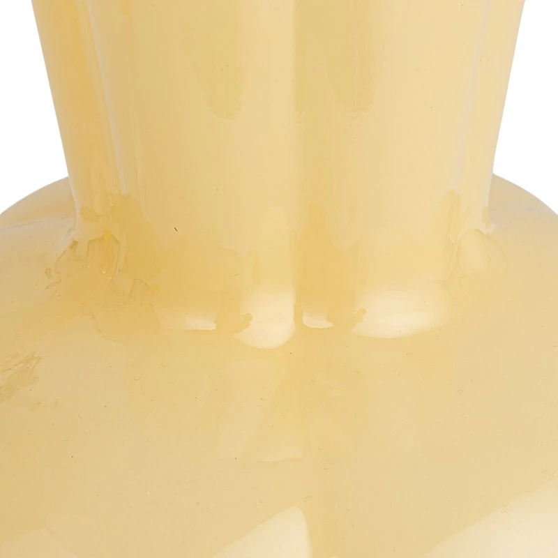 Hello Honey® 9.25" Light Yellow Round Opaque Glass Vase