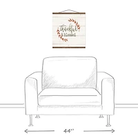 Thankful Wreath Teak Hanging Canvas