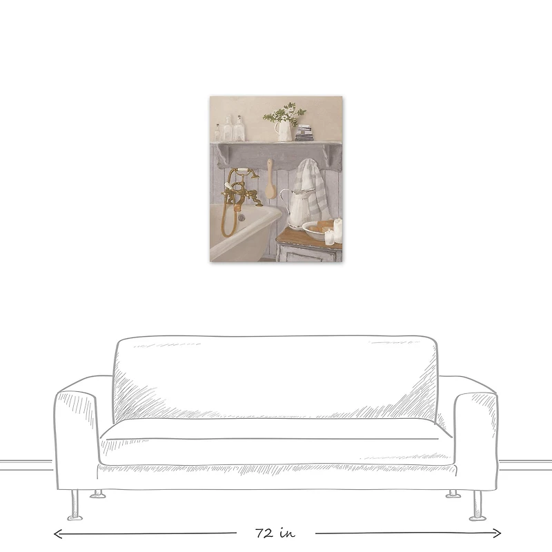 Country Bathroom 24" x 30" Canvas Wall Art