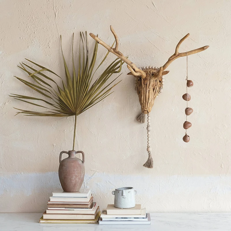 Hello Honey® 11.75" Natural Teakwood Root Deer Head Wall Art