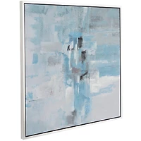 Blue Wood Contemporary Framed Wall Art 40" x 39" x 2"