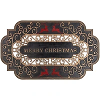 Red Reindeer Merry Christmas Doormat