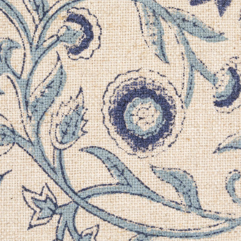 Hello Honey® 18" Blue & White Floral Accent Pillow with Ruffled Edges