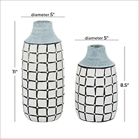 White Ceramic Coastal Vase Set