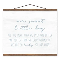 Our Sweet Little Boy 16" x 20" Teak Hanging Canvas