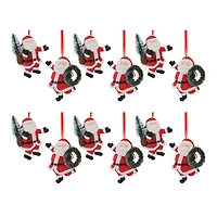 Santa with Pine Accent Clay Dough Ornaments Set