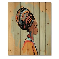Designart - Portrait of Afro American Woman With Turban III