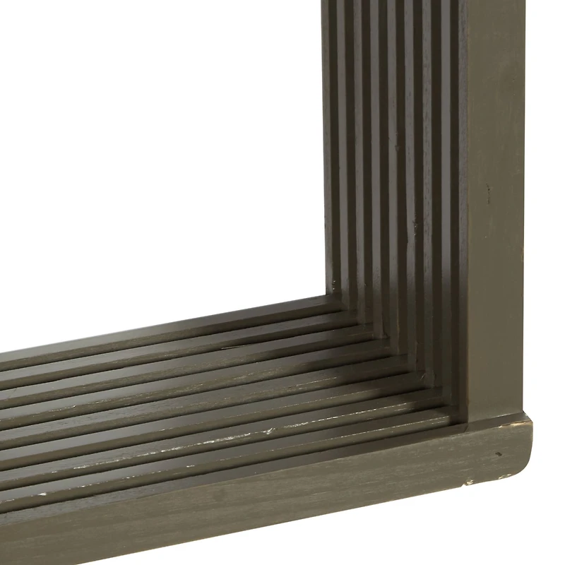 Gray Wood Contemporary Wall Shelf, 34" x 12" x 7"