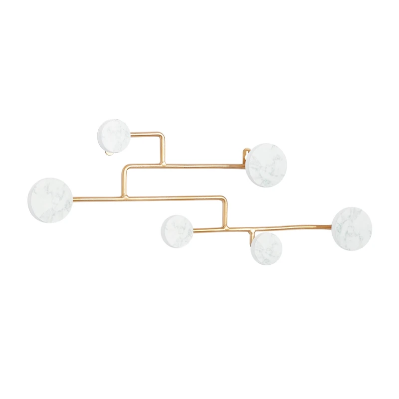 Gold Wood Glam Wall Hook, 7" x 24" x 2"