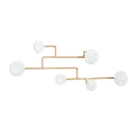 Gold Wood Glam Wall Hook, 7" x 24" x 2"