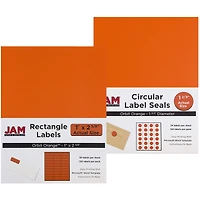 JAM Paper Orange Mailing Address Label Combo Set