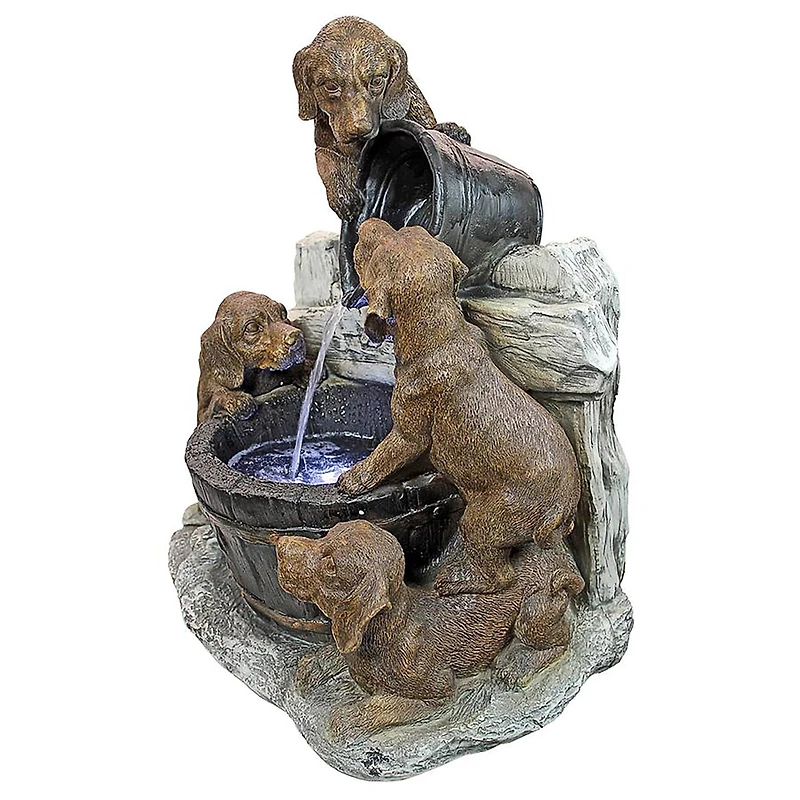 Design Toscano Puppy Pail Pour Garden Fountain
