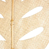 79" Light Brown Bamboo Wood Woven Palm Leaf Set