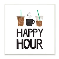 Stupell Industries Happy Hour Phrase Coffee Iced Drink Kitchen Beverage,12" x 12"