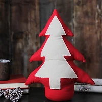 15" Red & White Contemporary Christmas Tree Tabletop Décor