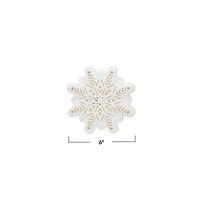 Hello Honey® 6" White LED Lighted Stoneware Bisque Snowflake Accent